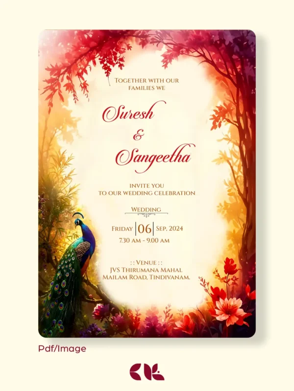 Peacock Wedding Invitation