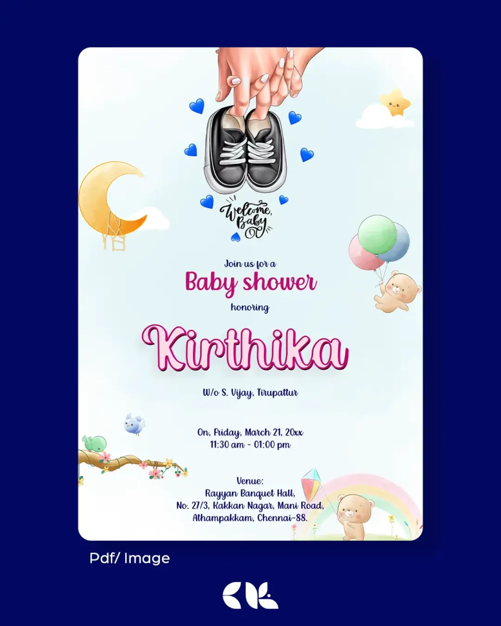 Baby Shower E-Invite - D00011 (English)