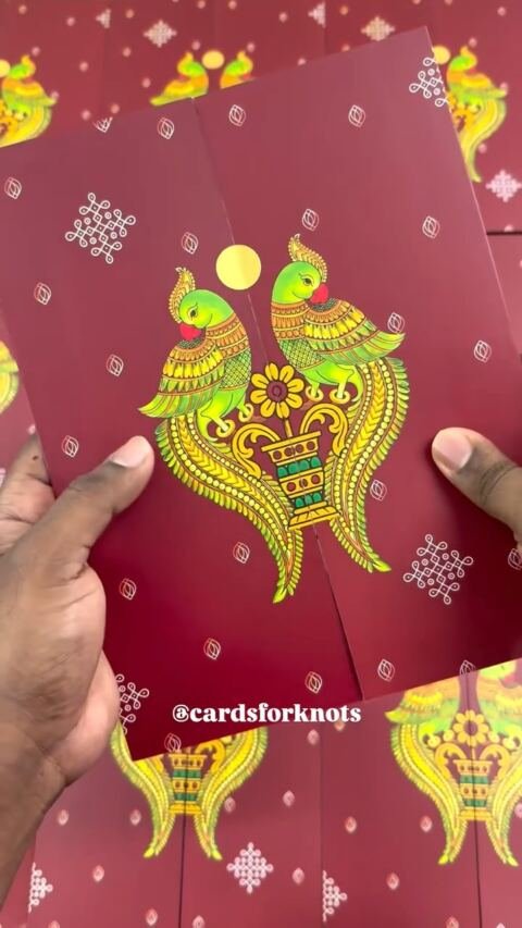 Maroon parrot card