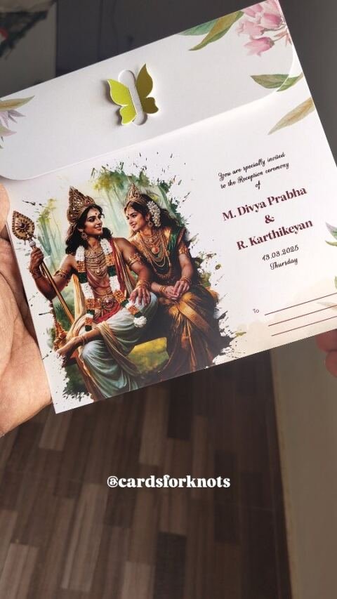 Murugan–Valli painting card