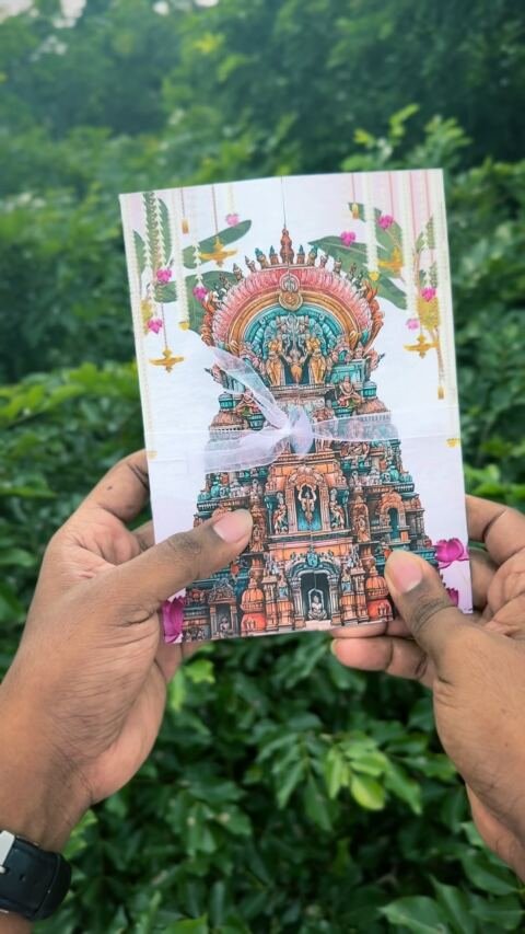 Temple door-fold Tamil card