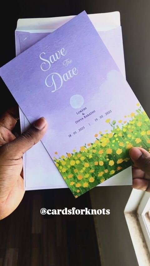 Lavender & yellow flower card