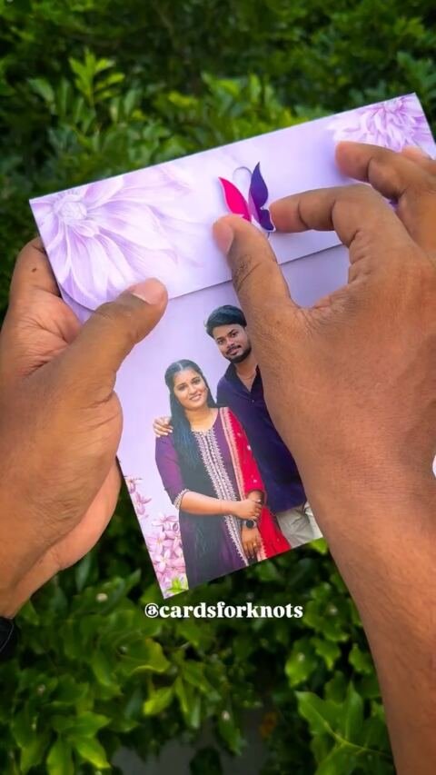 Couple photo butterfly card