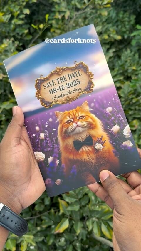 Pet cover save-the-date card