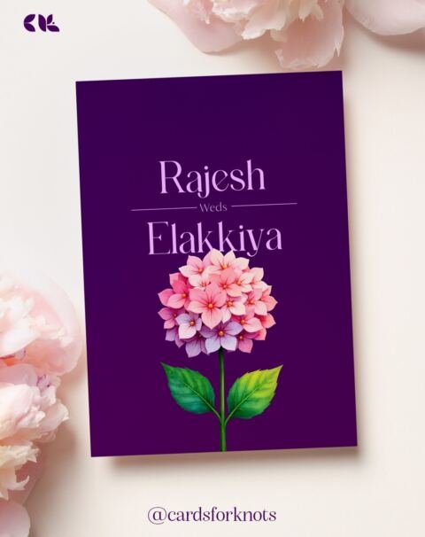 Purple floral friends card