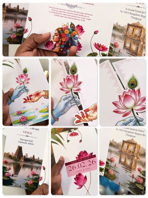 Lotus & temple symbols card
