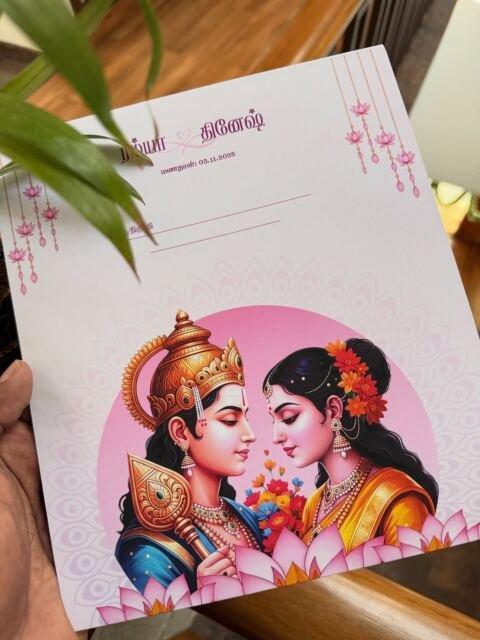 Murugan–Valli pink moon card