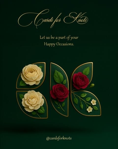 Dark green rose card