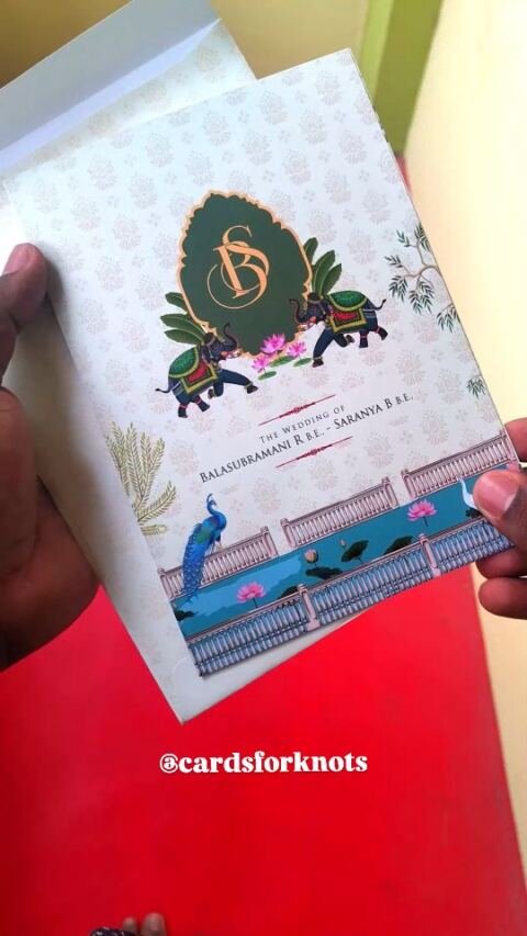 Elephant monogram card
