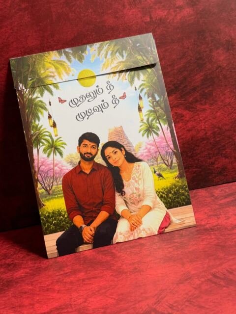Mudhalum Nee portrait envelope card