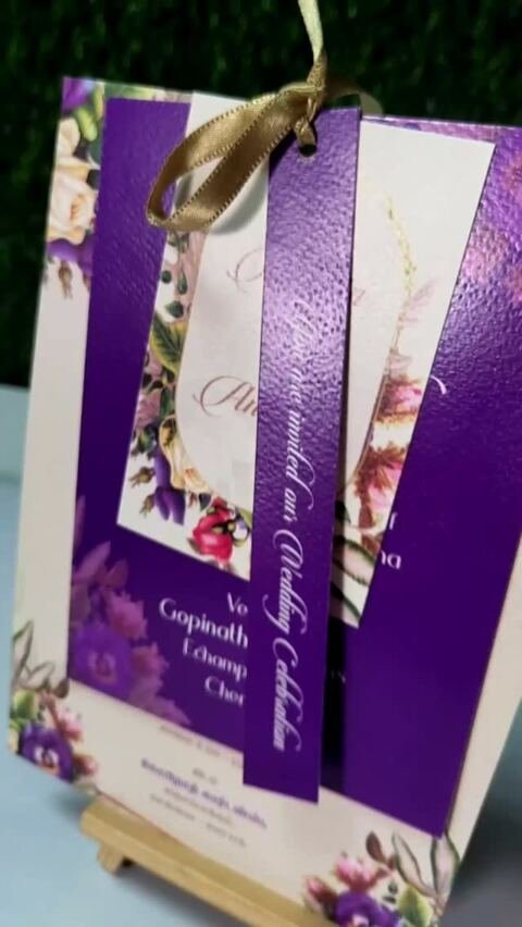 Purple vellum ribbon card