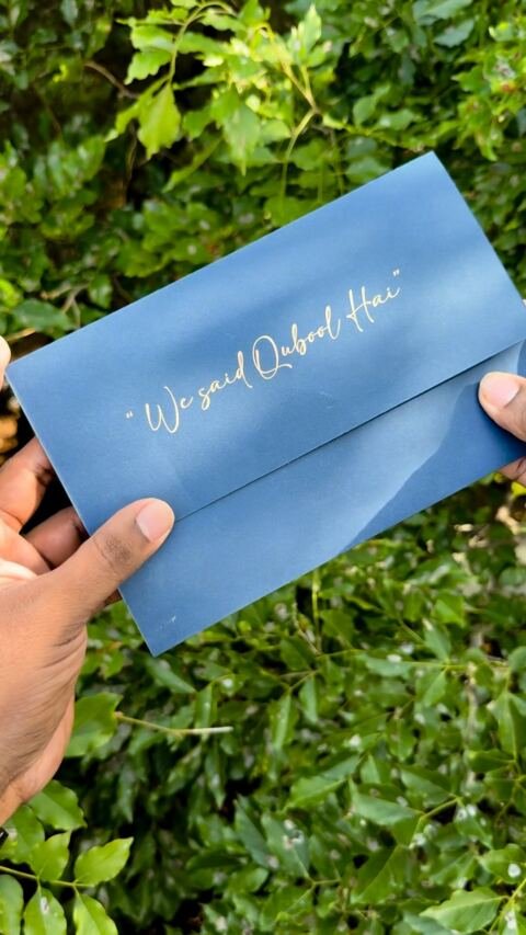Navy & gold nikah card