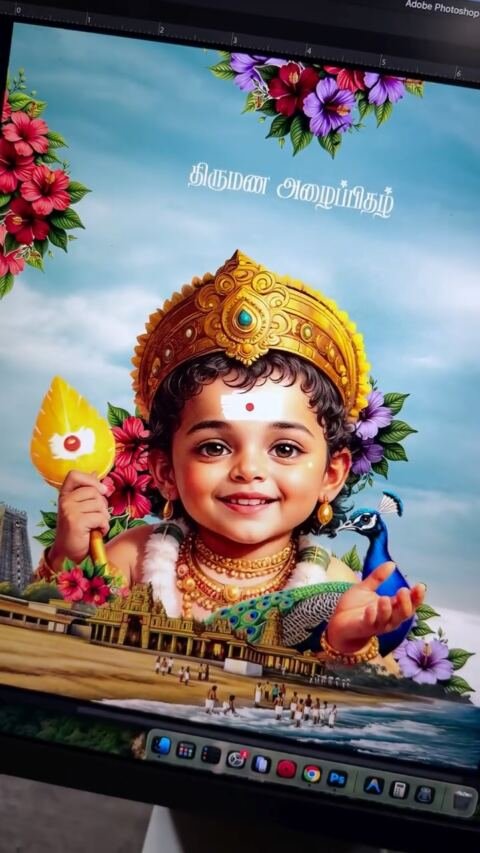 Child Murugan peacock card