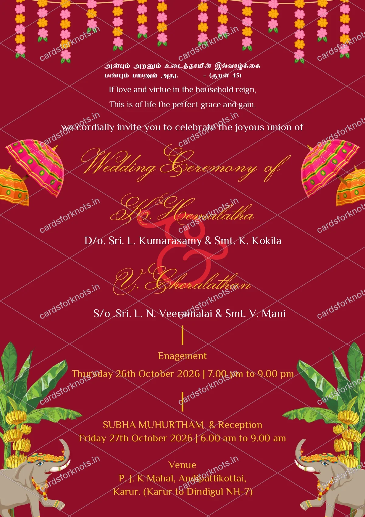  wedding card front