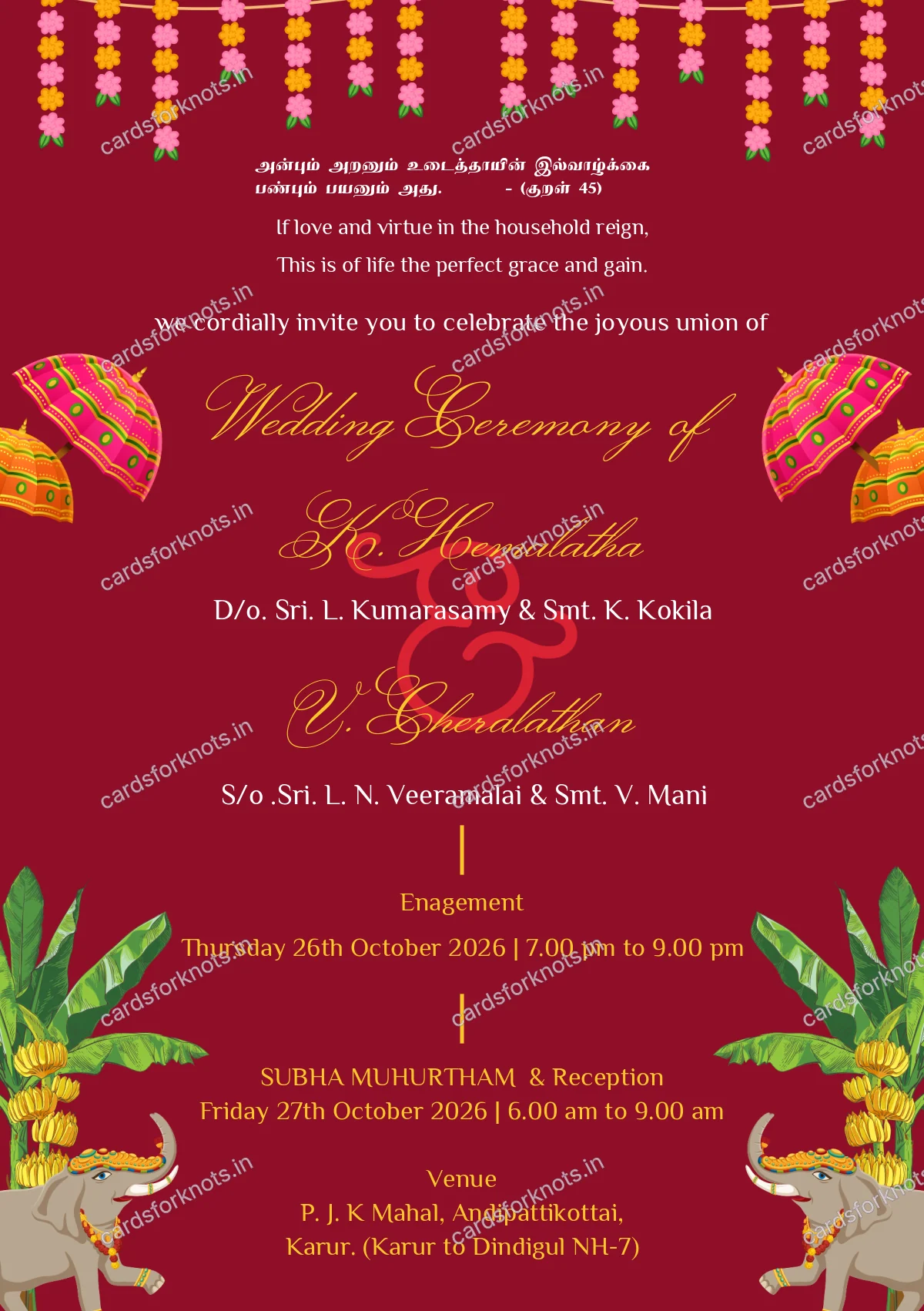  wedding card front