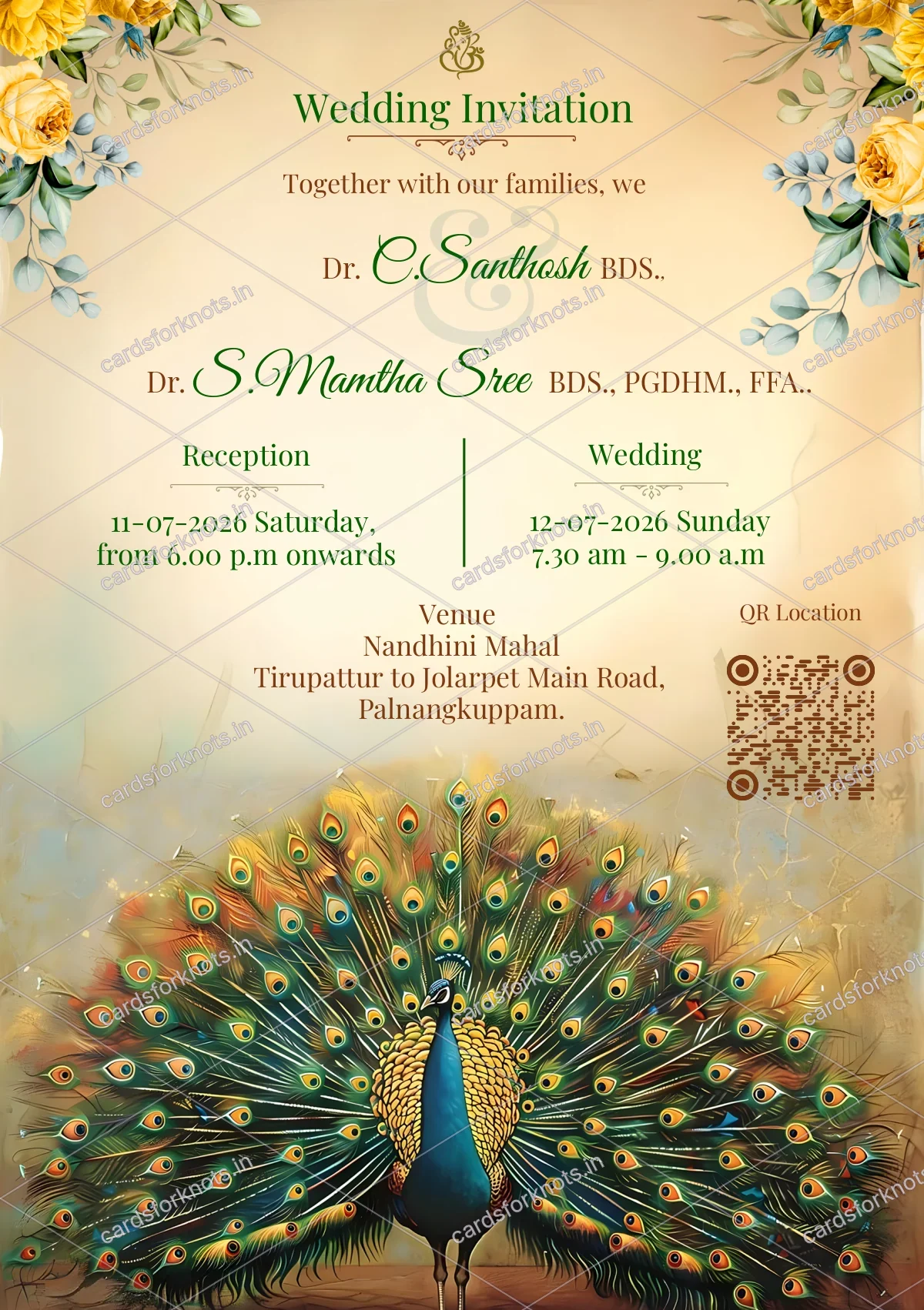  wedding card front