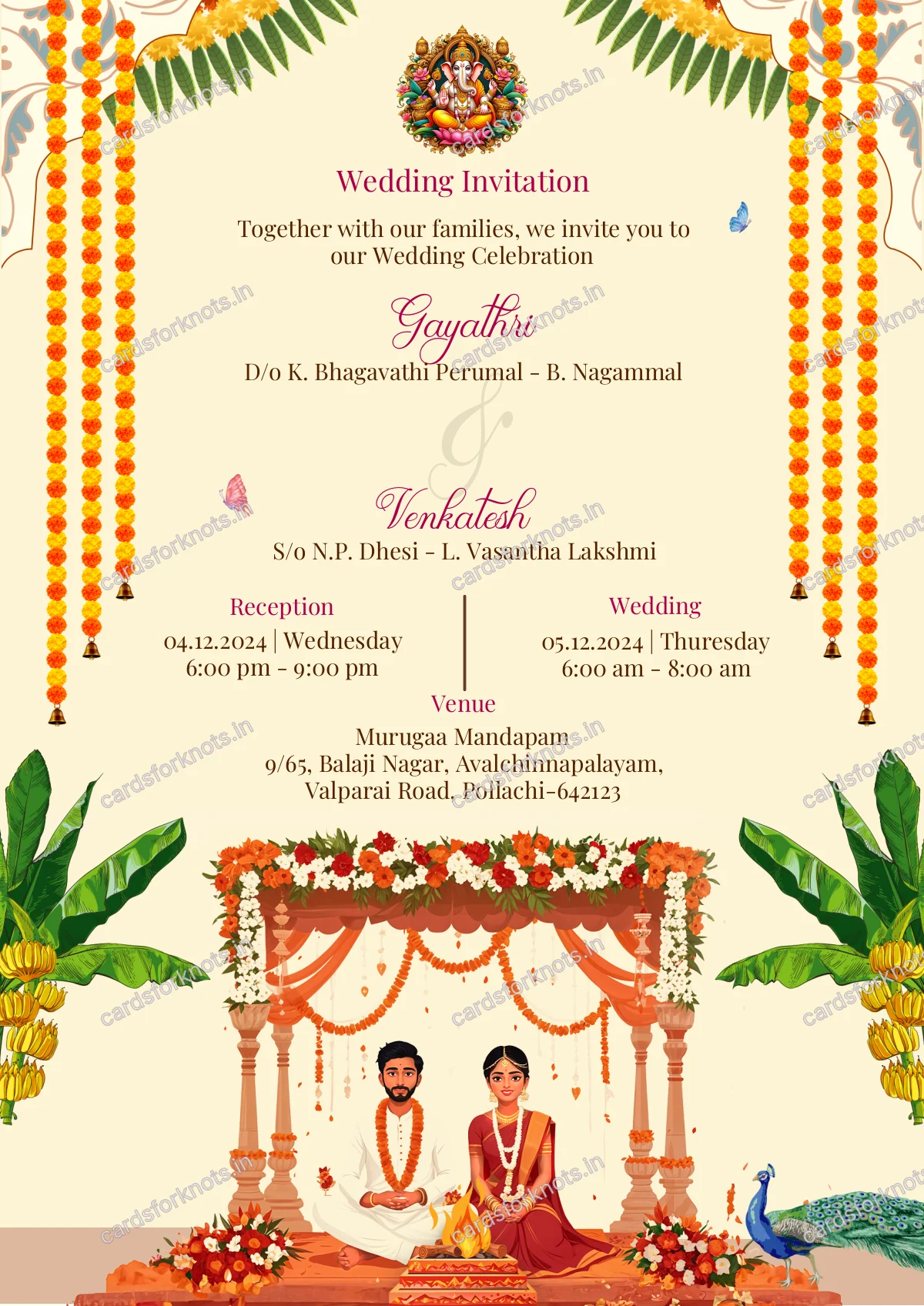  wedding card front