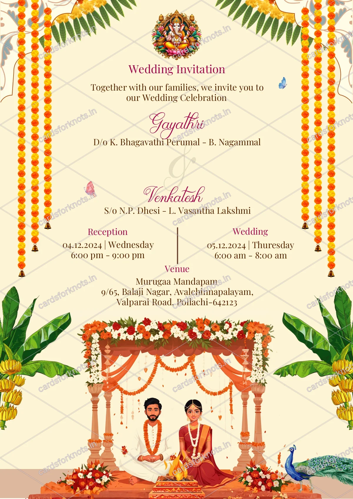  wedding card front